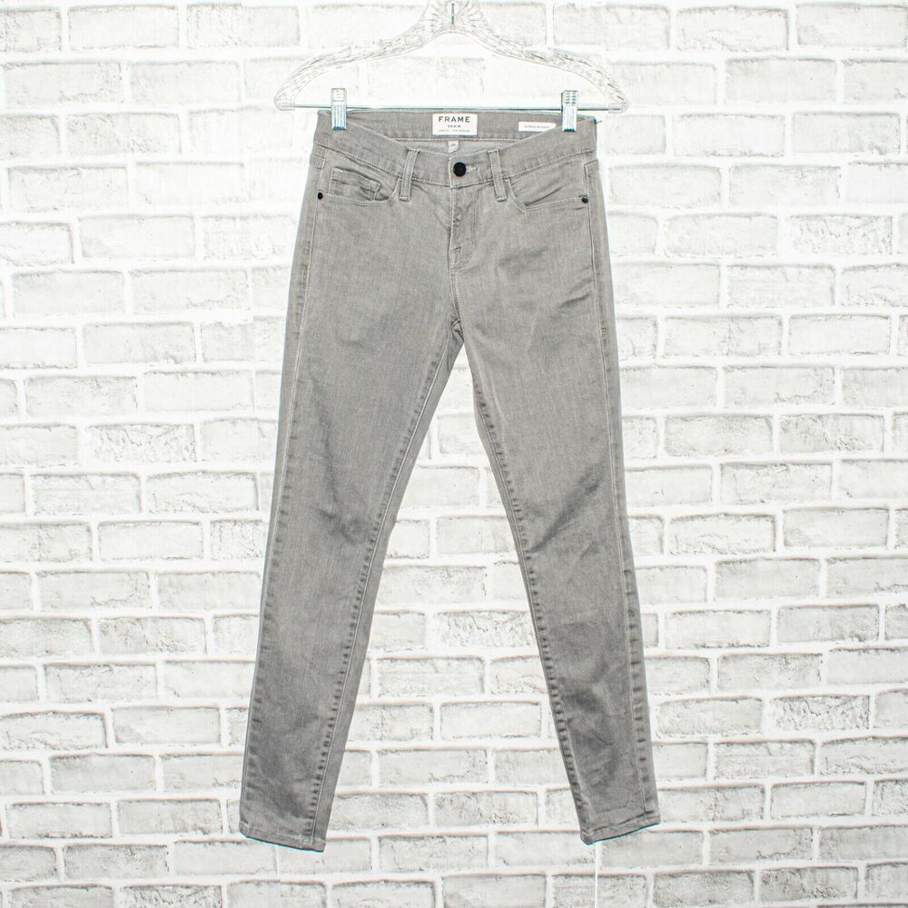 Frame Denim Le Skinny De Jeanne Jeans in Gray Trocadero Women's Size 25 - Picture 6 of 10